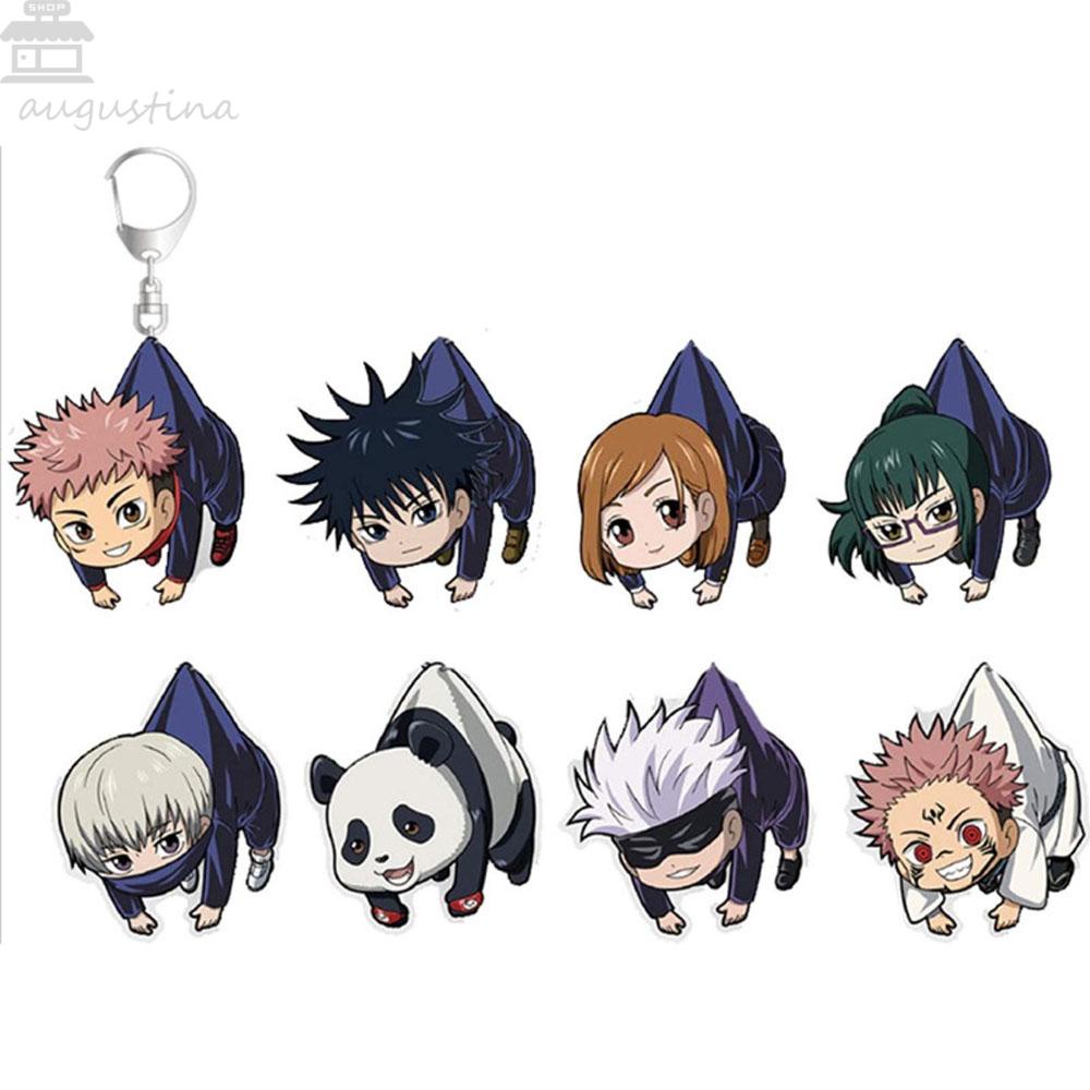 Agustina Jujutsu Kaisen Gantungan Kunci Kartun Akrilik Miniatur Jujutsu Kaisen Anime Jepang Q Versi Karakter Key Ring