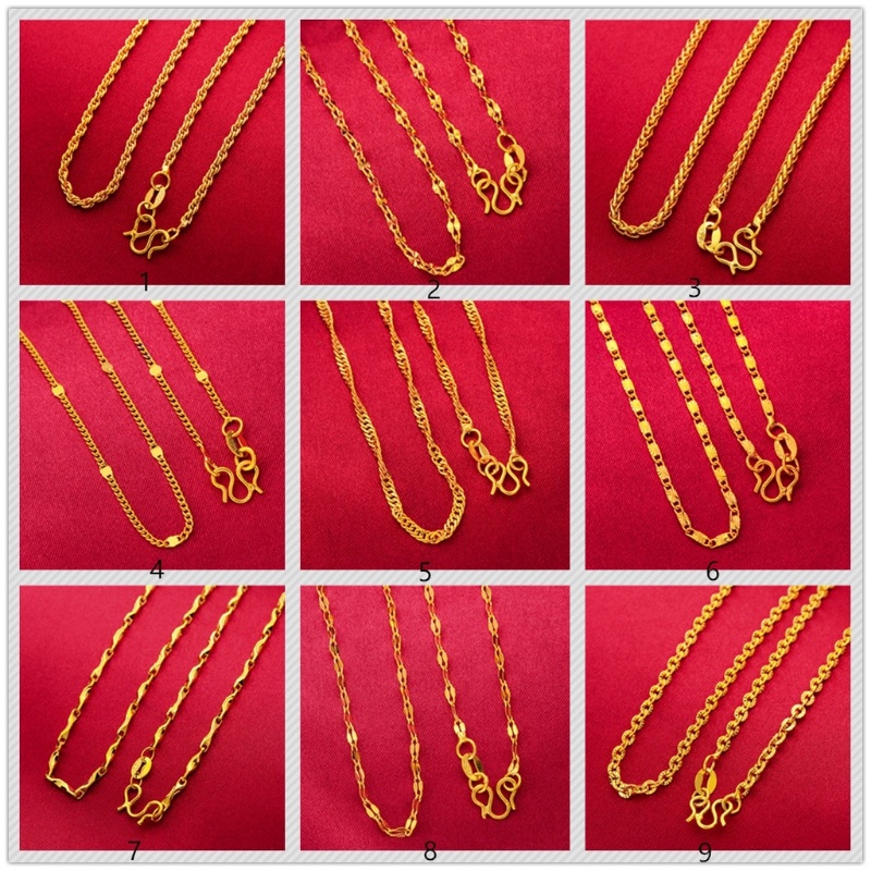 Goldkingdom Aksesoris Perhiasan Fashion Ready Stock Kalung Minimalis Lapis Emas 24k Sebagai Hadiah Untuk Wanita