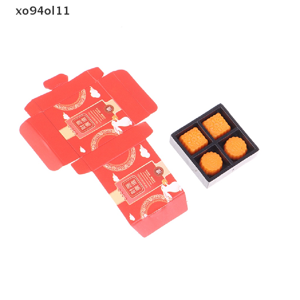 Xo 1set1 /12Rumah Boneka Miniatur Resin Kue Bulan Simulasi Makanan Model Dessert DIY OL