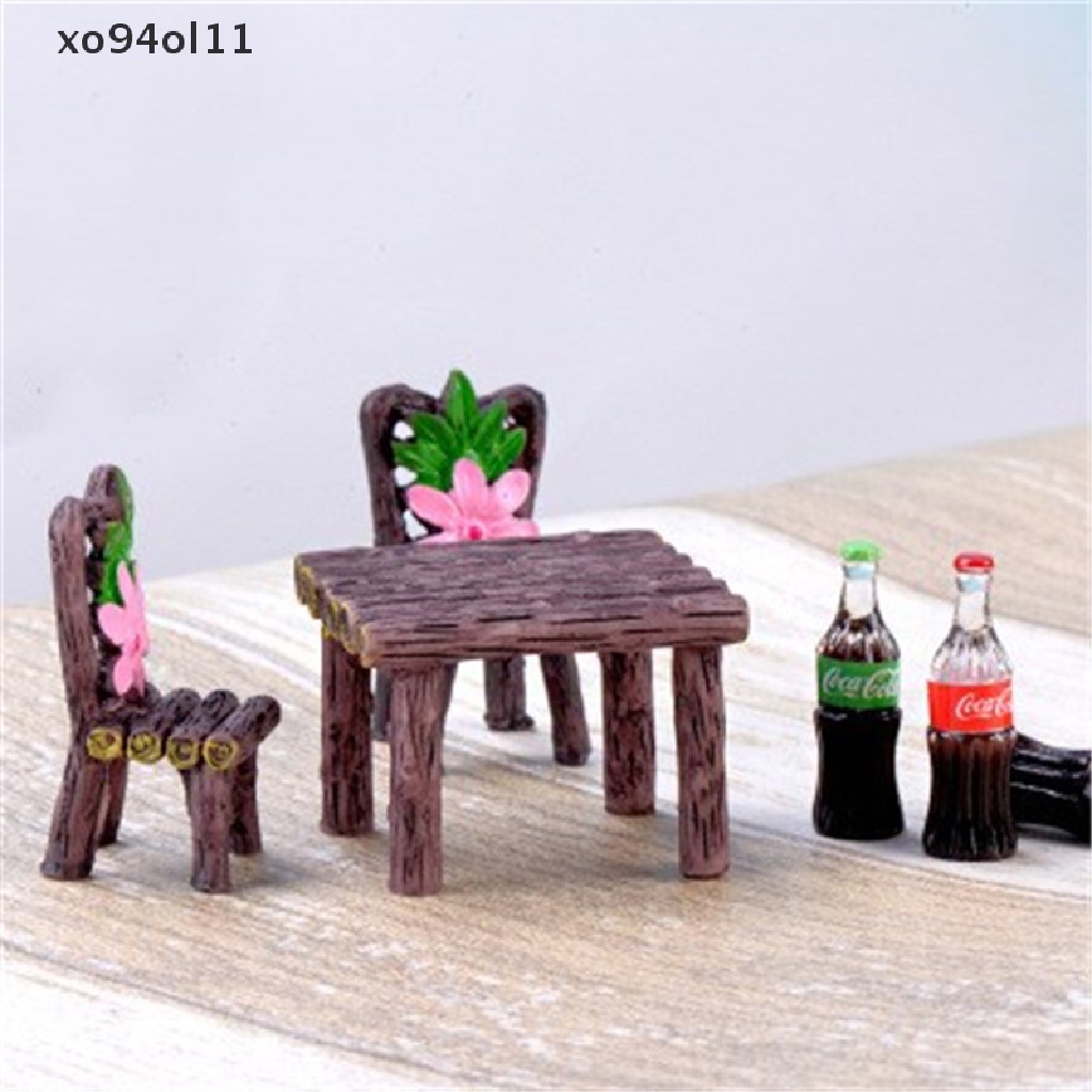 Xo Patung Miniatur Taman Meja Dan Kursi Furniture Rumah Mini Dekorasi Rumah Boneka OL