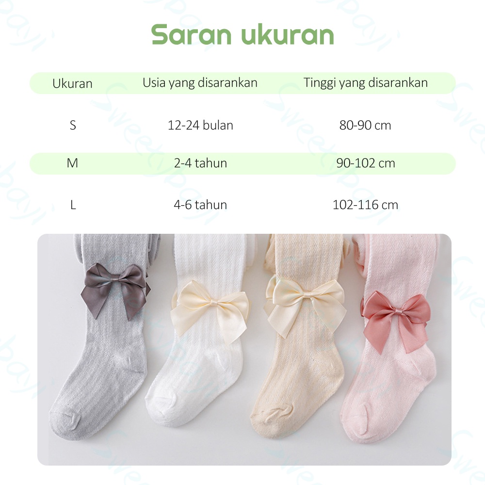 Sweetybayi 1-6thn Stocking anak perempuan Legging stocking bayi anak import Pantyhose anak perempuan