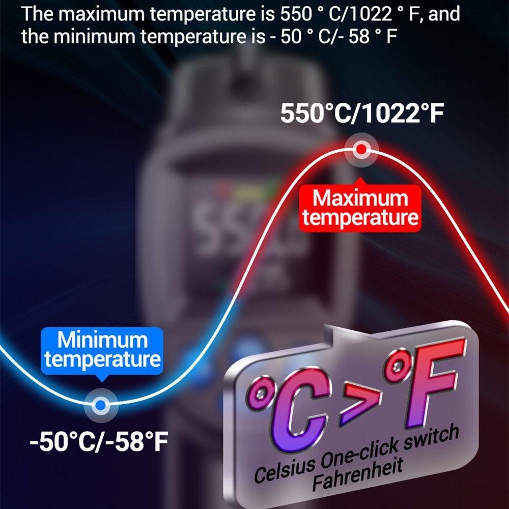 Pineapple Digital Temperature Gun ANENG TH104 -50~550℃ Pyrometer Meter IR Laser Sensor