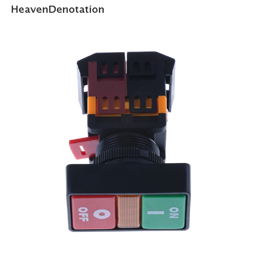 [HeavenDenotation] On OFF START STOP Push Button w Indikator Cahaya Saklar Sesaat Merah Hijau Power HDV