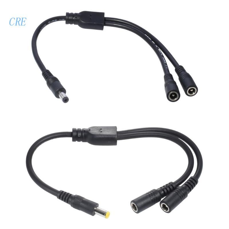 Cre Kabel DC Y Splitter 1 Male to 2female 5.5mmx2.1mm/5.5mmx2.5mm Kabel Adaptor Ekstensi Daya DC Untuk Kamera CCTV DVR