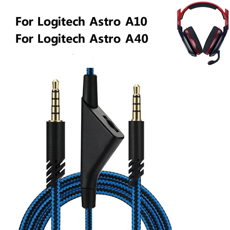 Cre Kabel Headset Kepang Pengganti Untuk Kawat Headset Gaming A10 A40 Dengan Kabel Headphone Roda Kontrol Volume In-line