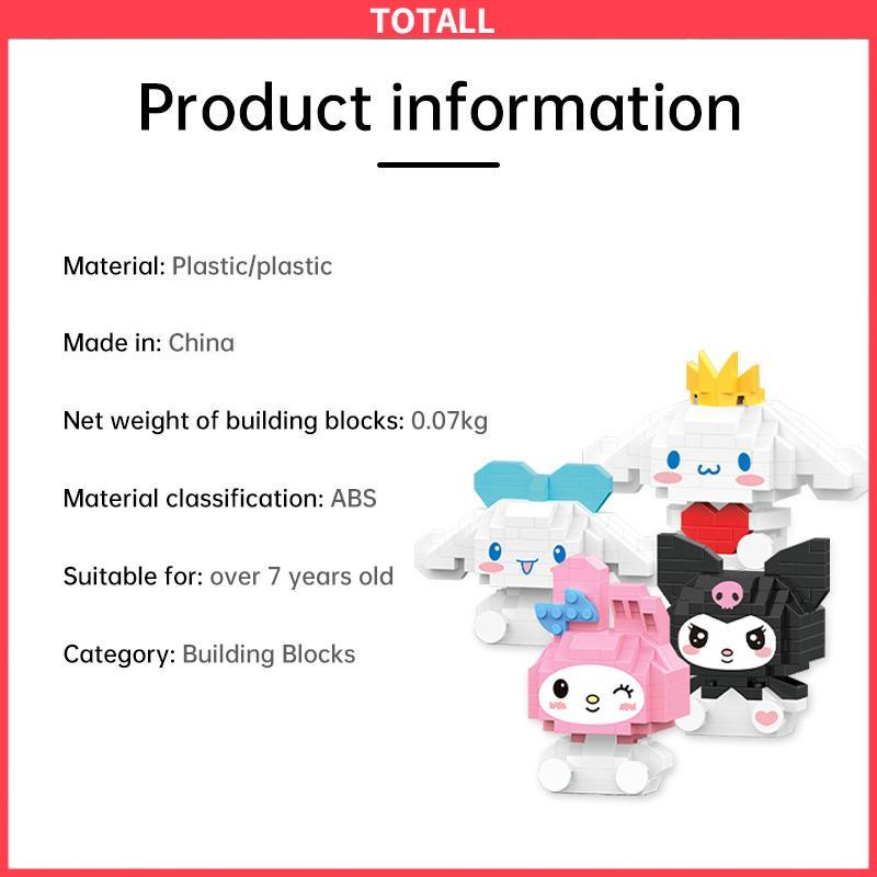 COD Mainan Balok Susun Sanrio kuromi Mainan Anak Mainan Edukasi DIY 3DPuzzle Nano Block-Totall