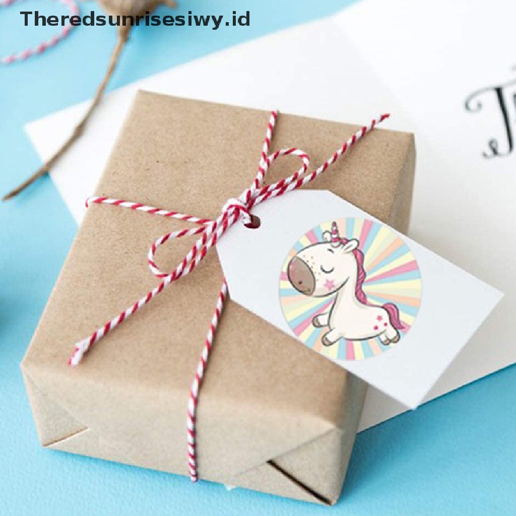 # Kado Mom &amp; PAPA DIY # Motif Hewan Unicorn 500pcs/roll Desain Kado Dekorasi Handmade Sticker~