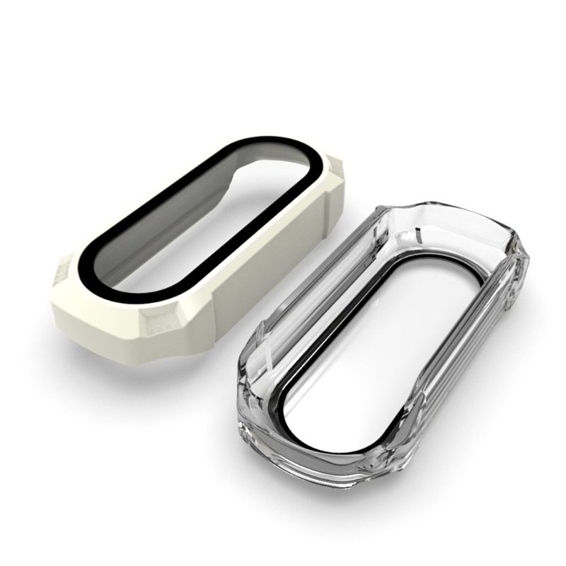 Cre Tempered Glass Film+Case Pelindung Layar Full Cover Cakupan Bingkai Hard Anti Gores-Shell Watch Housing Untuk Mi-Ba