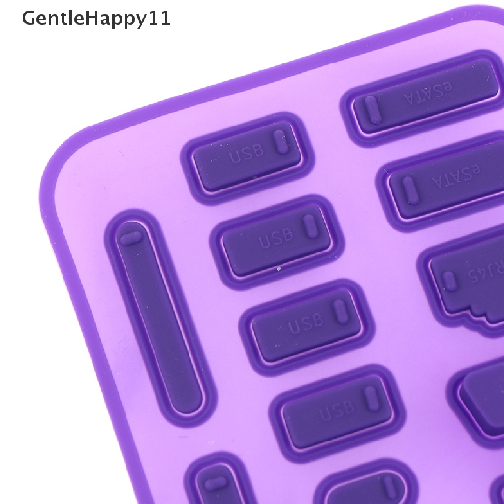 Gentlehappy 16pcs/set Penutup Colokan Debu Silikon Warna plug laptop port USB Tahan Debu HDMI id