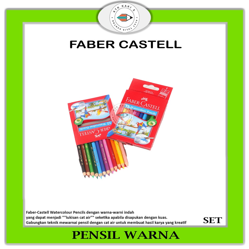 

FABER-CASTELL - Pensil Warna Watercolour Mini 12 Warna - Pack