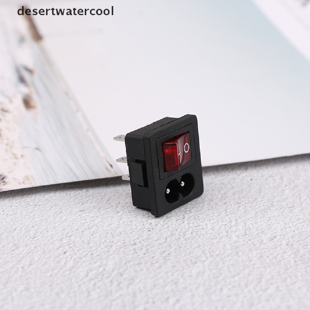 Deid Stop Kontak inlet Kabel Listrik Dengan switch rocker Lampu Merah ON-OFF 250V 10A Martijn