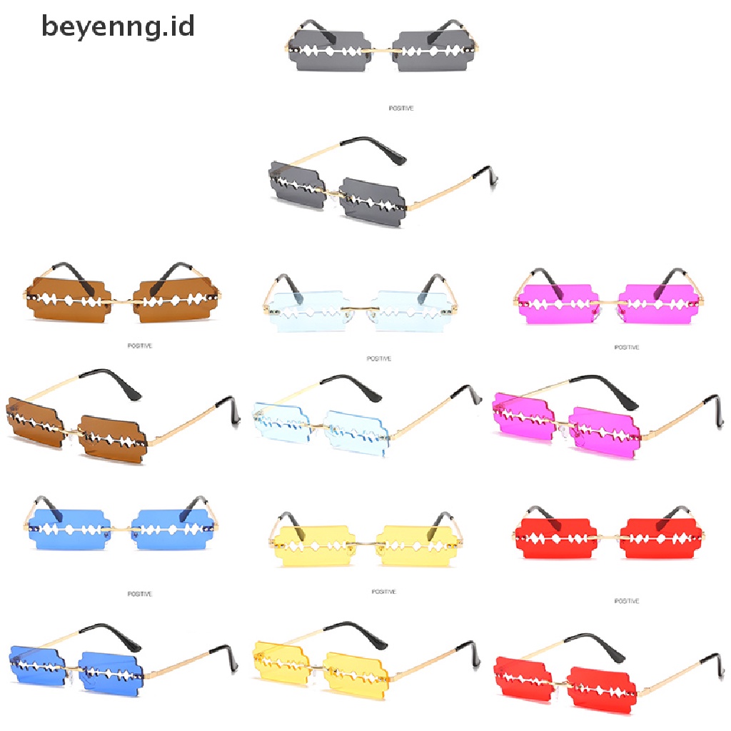 Beyen Fashion Rimless Woman Sunglasses Vintage Unik Frameless Steampunk Eyeglasses ID