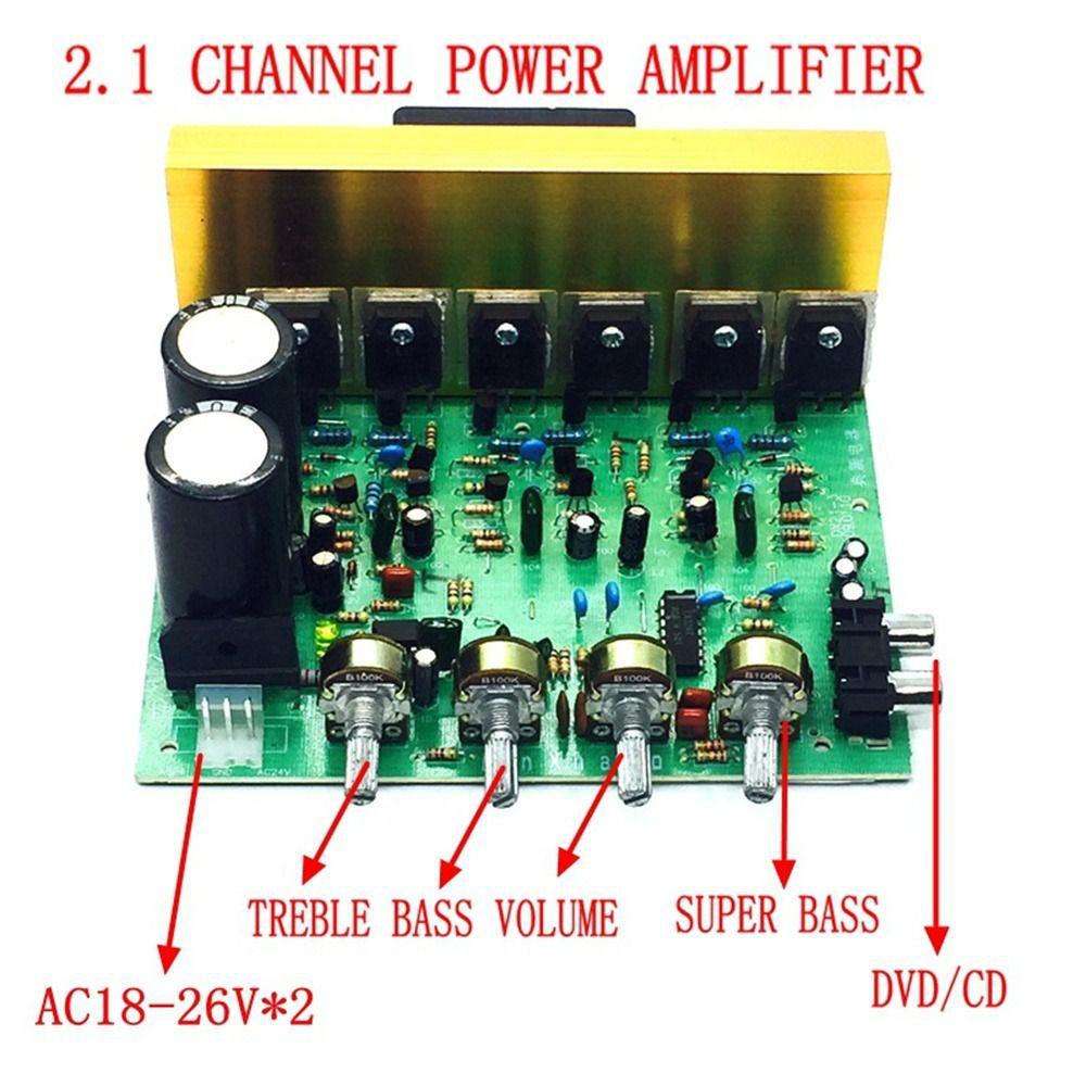 Kit Elektronik Audio Amplifier AUGUSTINA DX-2.1 High Power Subwoofer Daya Besar 2.1 Channel Suara|Papan Amplifier Papan