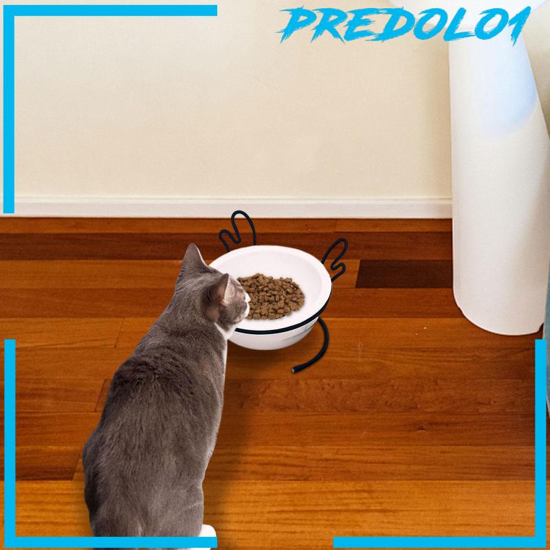 [Predolo1] Mangkuk Makanan Kucing Feeder Waterer Untuk Kucing Indoor Removable Raised Pet Water Bowl