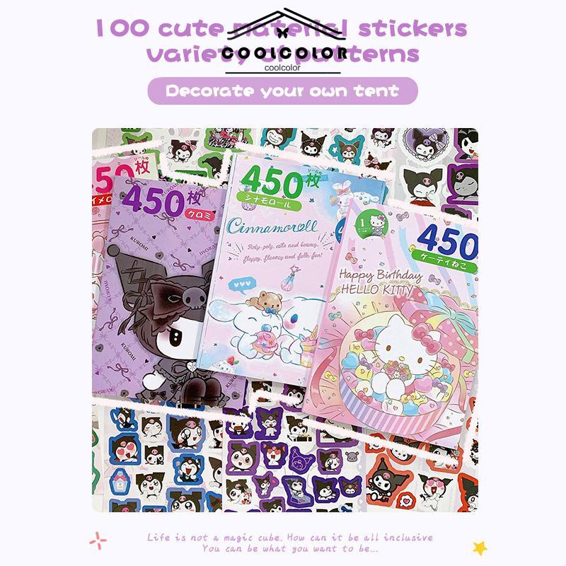 COD❤️450pcs Stiker Kuromi Waterproof Kartun ekorasi DIY Sanrio MELODY CINNAMOROLL Purin- cl