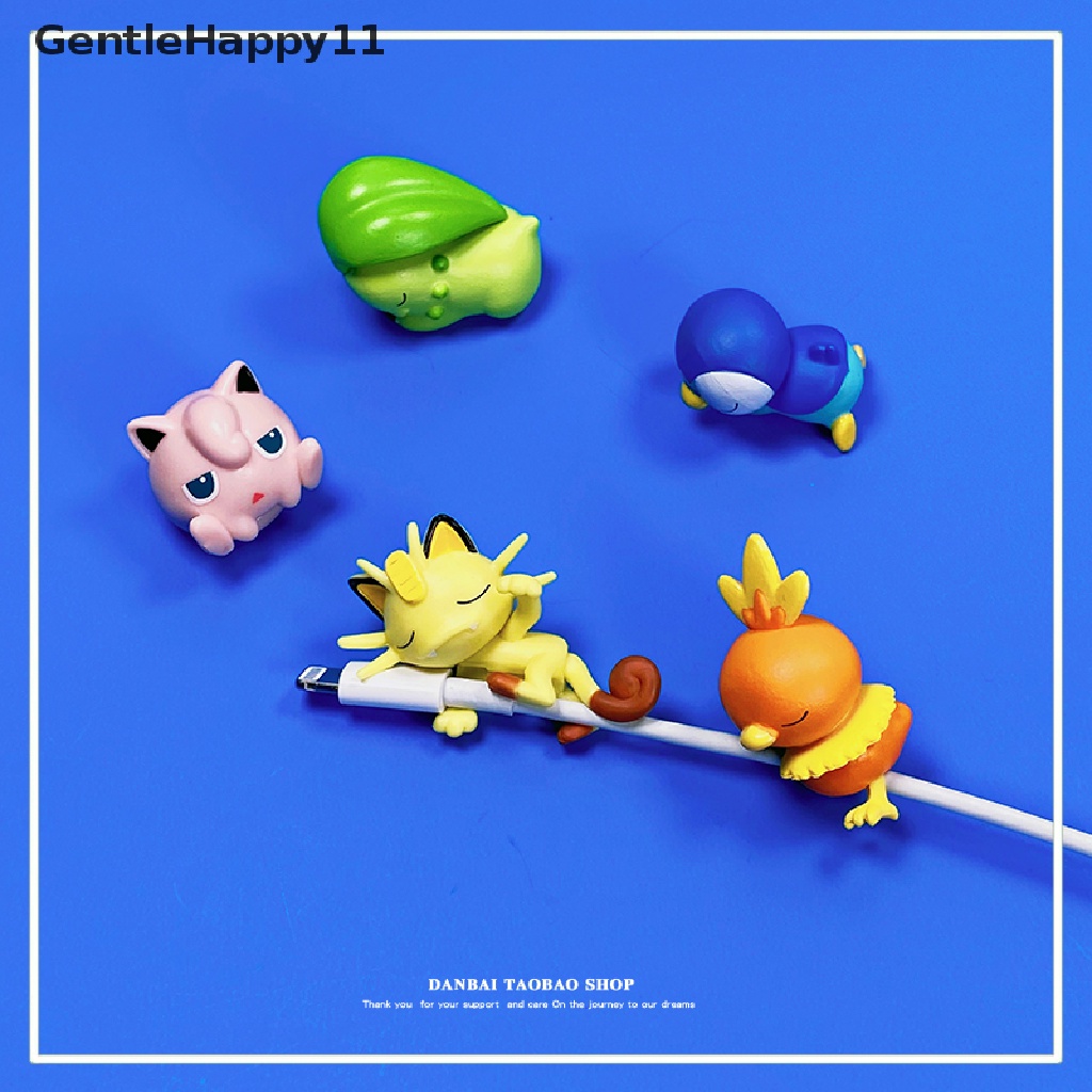 Gentlehappy Pokemon Pikachu USB Cable Bites Angka Eevee Data Cable Cover Pelindung id