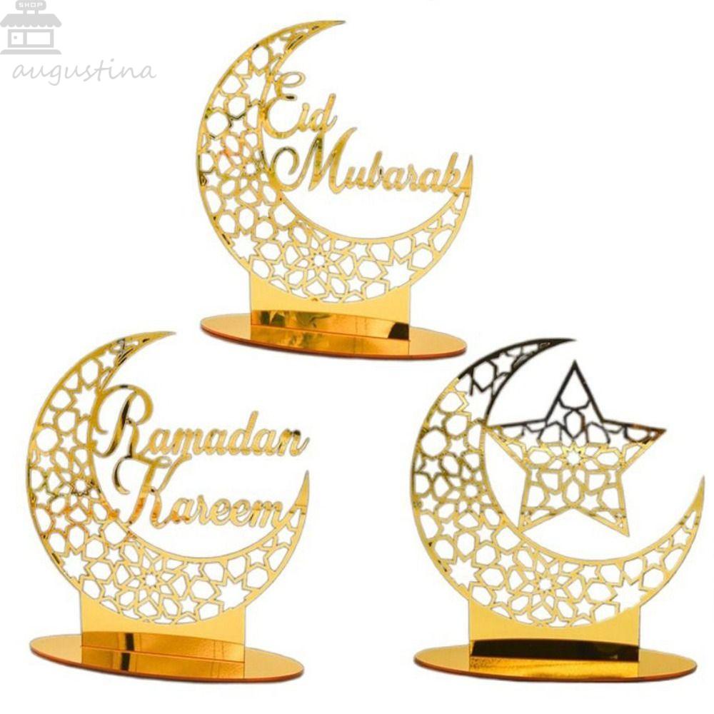 Agustinina Mirror Sticker Cantik Kreatif Anak Hadiah Lebaran Idul Adha Ramadhan Kerajinan Tangan Ornamen Desktop Akrilik