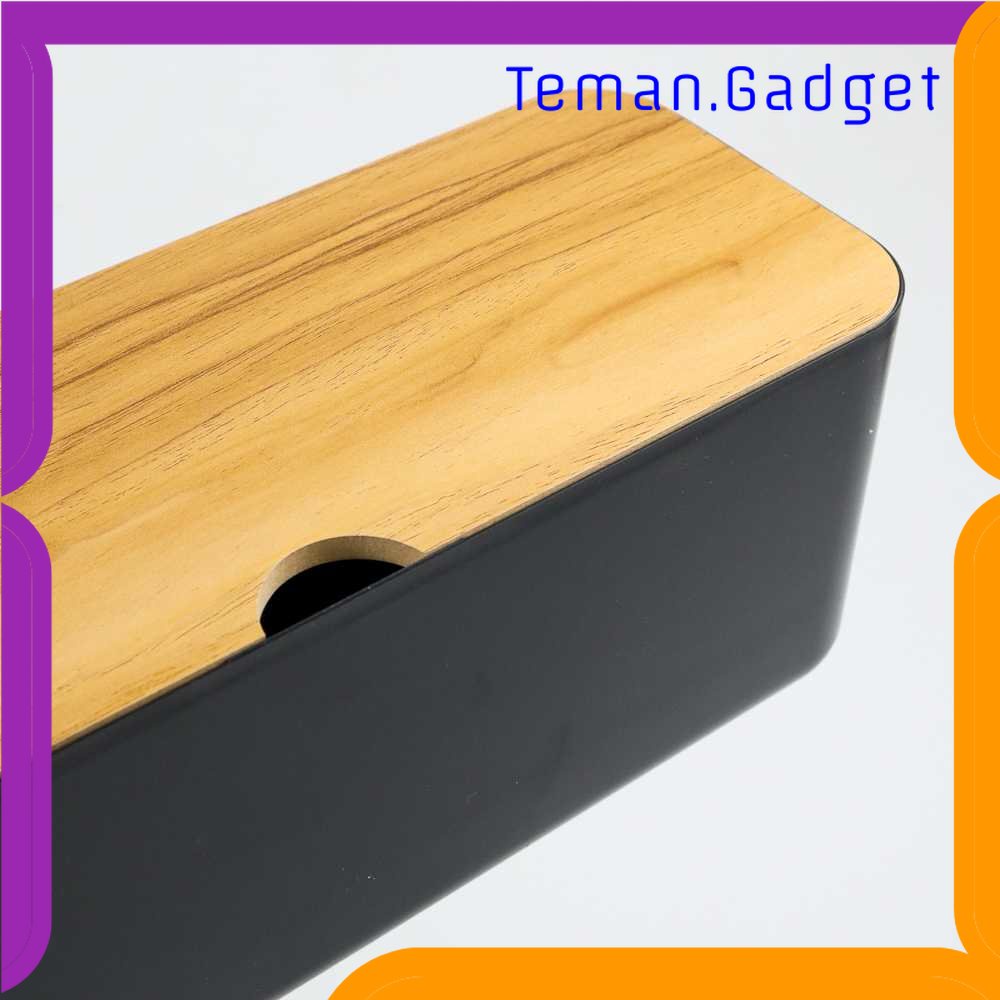 TG - ATK CARPRIE Kotak Kayu Organizer Manajemen Kabel Charger - FT-100