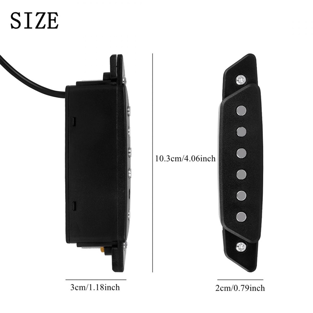 Pick Up Gitar Senar Baja Tanpa Meninju Magnet Lubang Suara Pickup Gitar Akustik Dengan Pin Ekor Output Audio