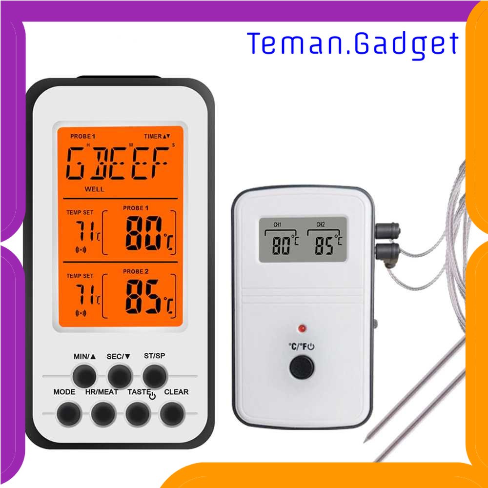 TG - DPR Anpro Termometer Makanan Daging Digital Wireless 2 Probe with Timer - KN6008-2