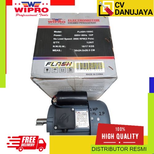 Dinamo Motor Penggerak Generator Wipro 1 HP 2 P 1 Phase-Dinamo Motor Penggerak Generator Wipro-Elect