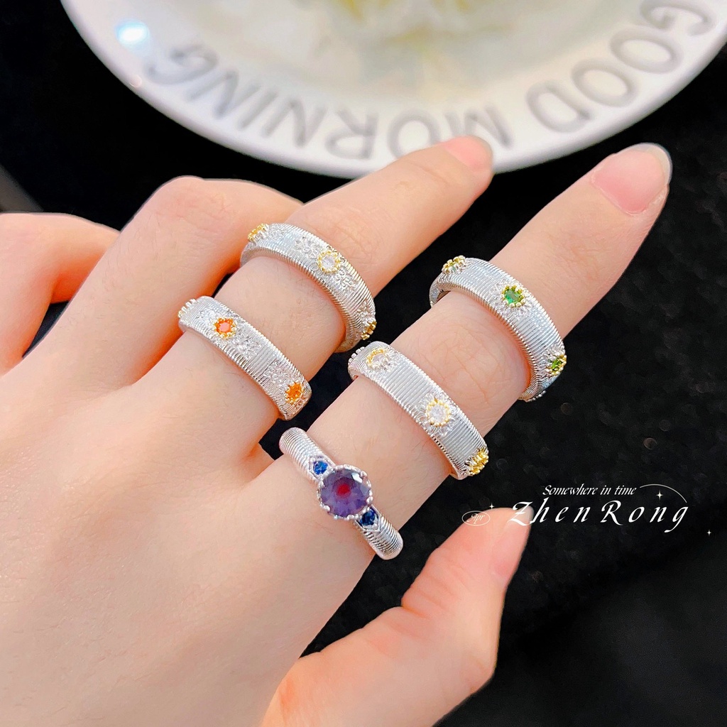 Goldkingdom Aksesoris Perhiasan Fashion Ready Stock Cincin Perak Daisy Sterling Silver Wanita Mewah Ada Kelasnya