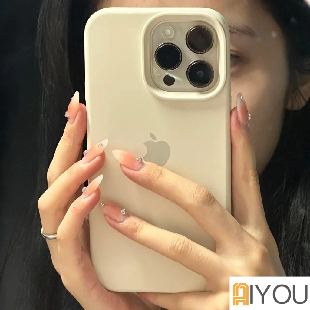 IPHONE Morandi Warna Casing Silikon Cair Iphone 14 Pro Max Plus Soft Case Untuk Iphone11 12 Pro Max13 14 Pro Max Full Cover Shockproof Soft Case