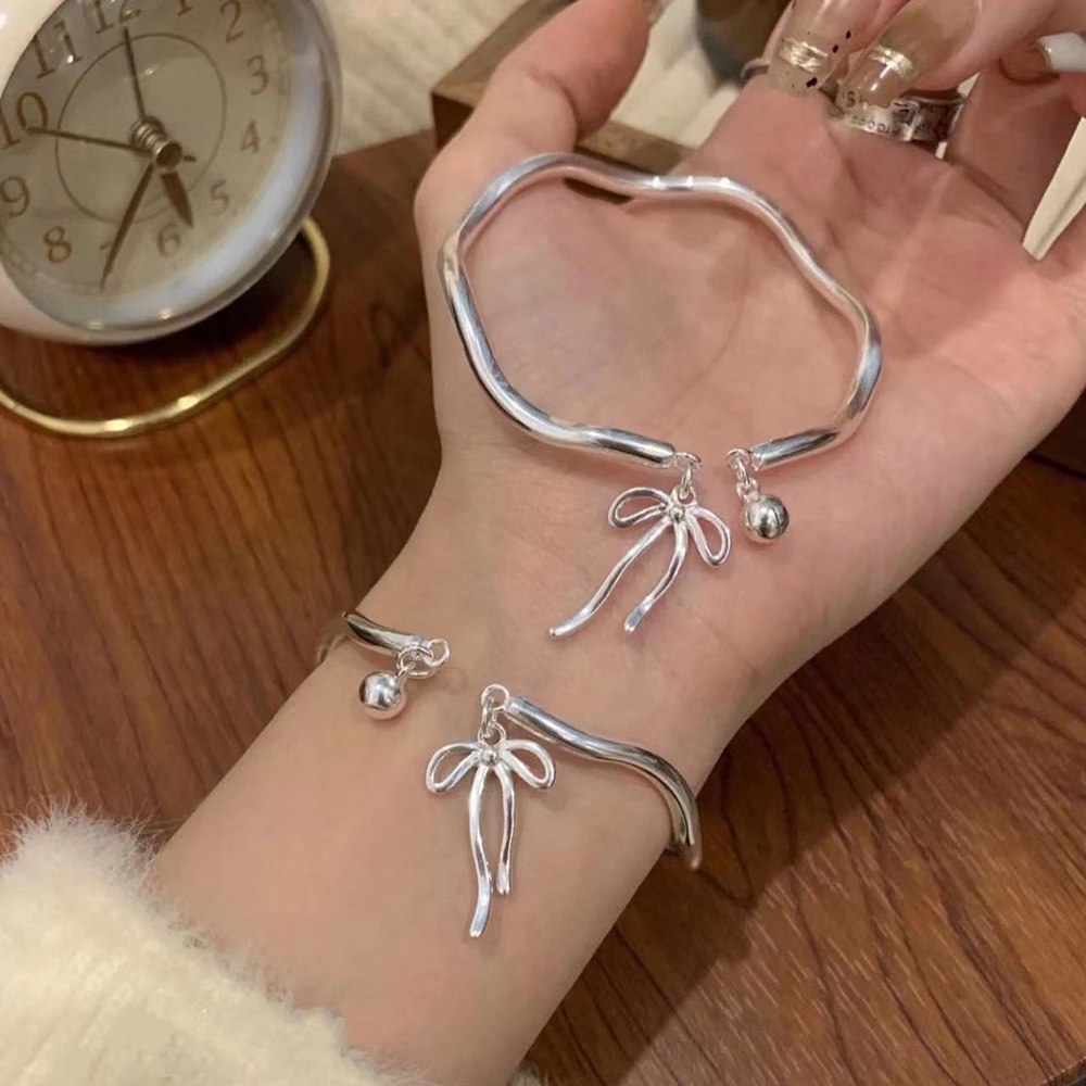 Ins Ikatan Simpul Bell Liontin Gelang Gadis Manis Gaya Putri Adjustable Bangle Jewelry