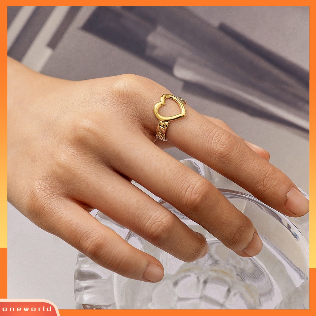 [EONE] Cincin Jari Daun Plating Aksesori Pembukaan Cincin Jari Yang Dapat Disesuaikan Untuk Pesta Perjamuan Prom Pernikahan