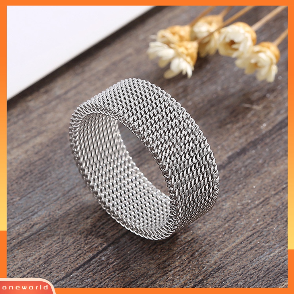[EONE] Cincin Jari Gaya Sederhana Warna Hidup Semua Pertandingan Bebas Alergi Ringan Hias Stainless Steel Temperamen Kilau Terang Unisex Finger Ring Untuk Pria