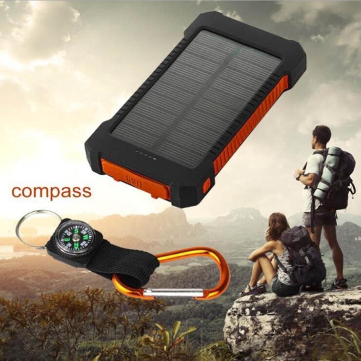 Powerbank Solar 50000 mAH Tenaga Surya Dual USB Portabel Berkapasitas Besar Flashlight Daya Ponsel