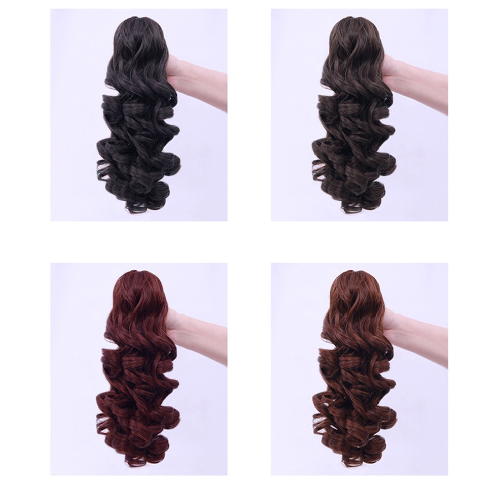 1pcs Wig Ekstensi Rambut Ponytail Keriting Panjang Alami Dan Penuh Untuk Wanita Perempuan