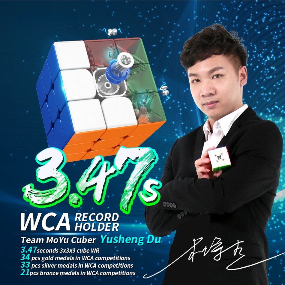 Moyu RS3M Magnetic 3x3x3 Rubik's Cube RS3 M Magic Cube Speed Mainan Puzzle Untuk Anak