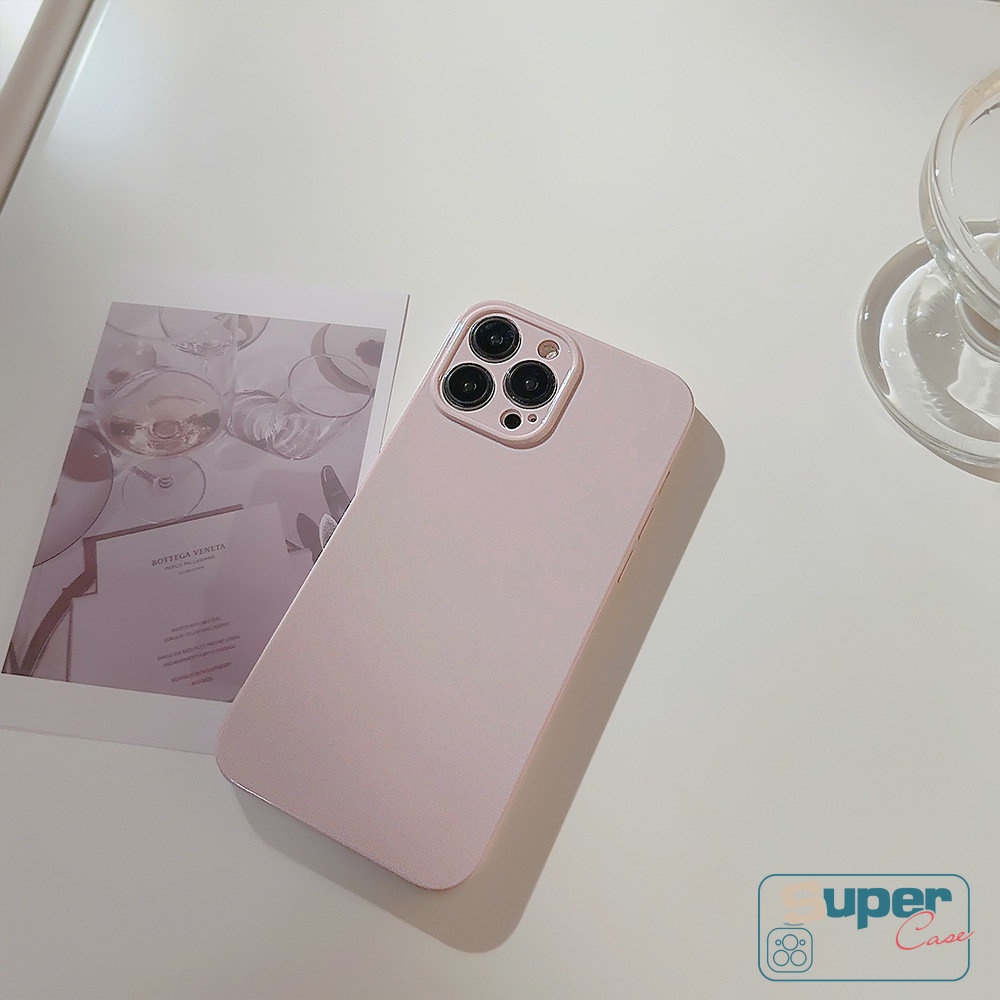 Luxury Candy Color Macaron Solid Glossy Case Kompatibel Untuk iPhone 7Plus 8Plus 11 13 XR 12 11 14 Pro Max X XS Max Pelindung Lensa Kamera Shockproof Soft TPU Cover