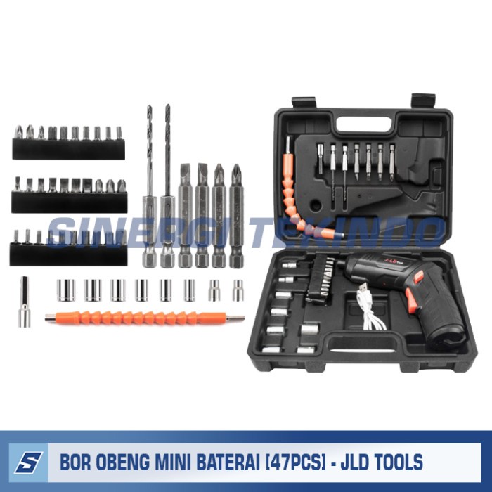 Sale Mesin Bor Obeng Cas MINI [47Pcs] - JLD Tools Cordless Screwdriver TYH214