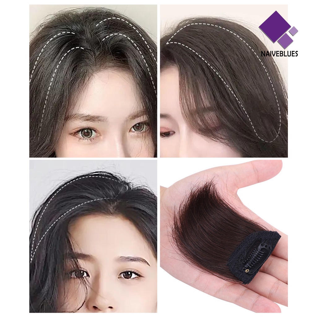 &lt; Naiveblues &gt; 10cm Wig Hair Pad Fluffy Natural Look Lembut Kepala Rambut Tak Terlihat Sopak Lurus