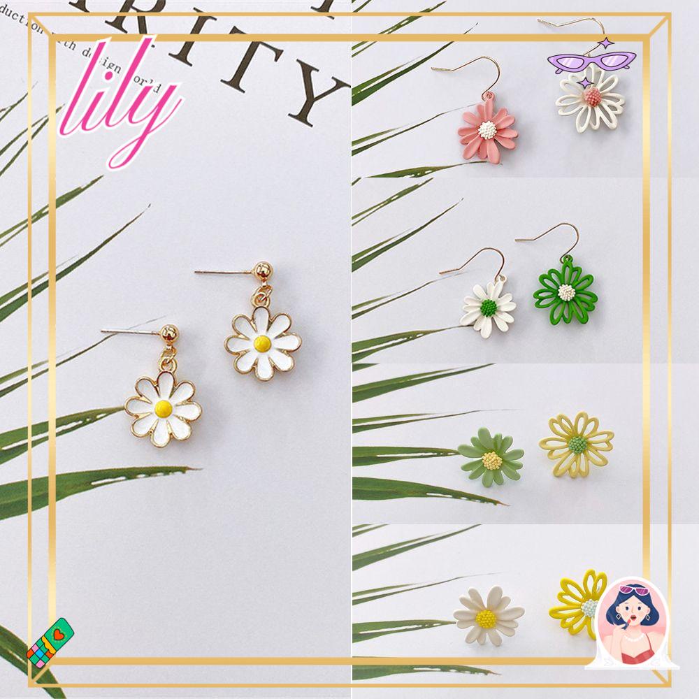 Lily Flower Ear Stud Gaya Korea Baru Elegan Manis Pesona Perhiasan