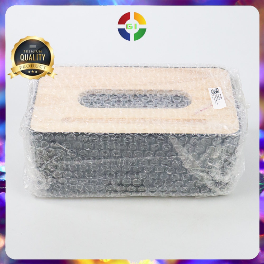 Kotak Tisu Kayu Solid Wooden Tissue Box Black