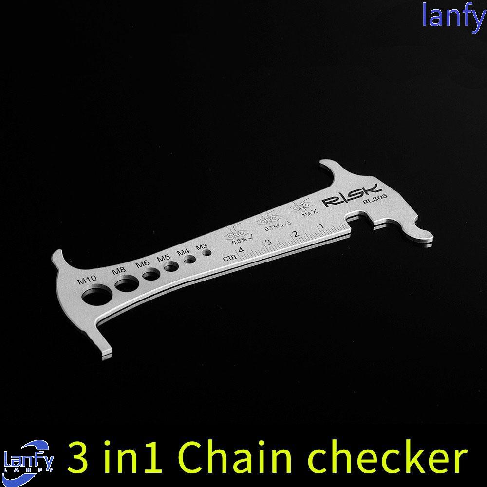 Lanfy Rantai Sepeda Checker 3in1 Multi-Fungsional Bersepeda Bagian Rantai Alat Pengukur Aksesoris Sepeda Bike Chain Tool