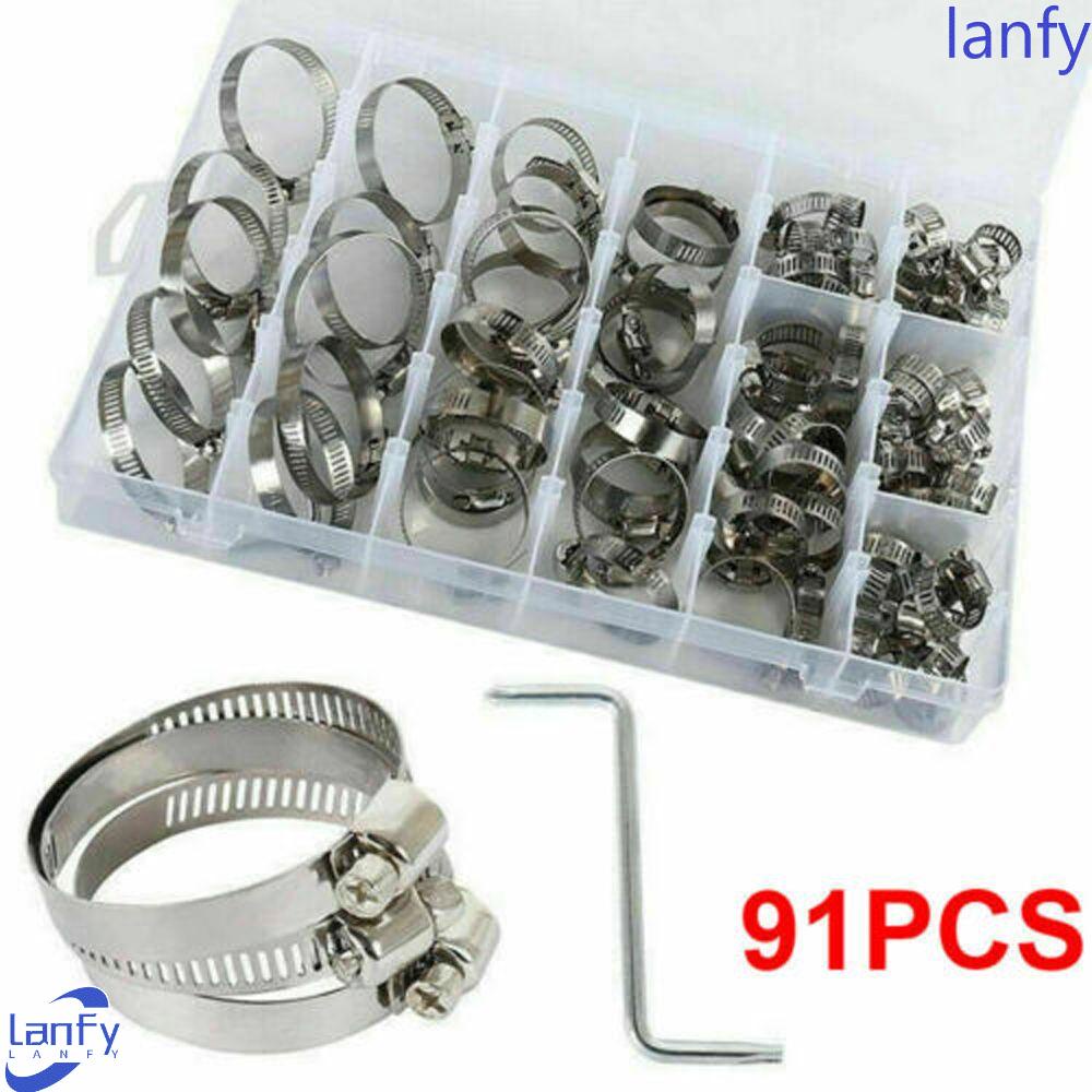 Lanfy Gear Pipe Clamp Kit Pipa Air Asomen Mekanik Kit Pipa Saluran Bbm Mekanik Otomotif Adjustable Cacing Gear Klip