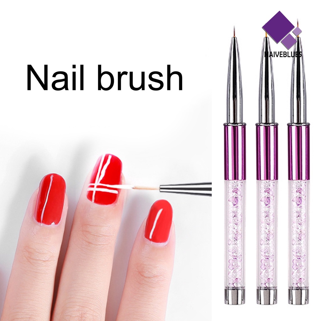 [naiveblues] Kuas Nail Art Dengan Penutup Desain Ergonomis Manicure UV Gel Painting Brush Untuk