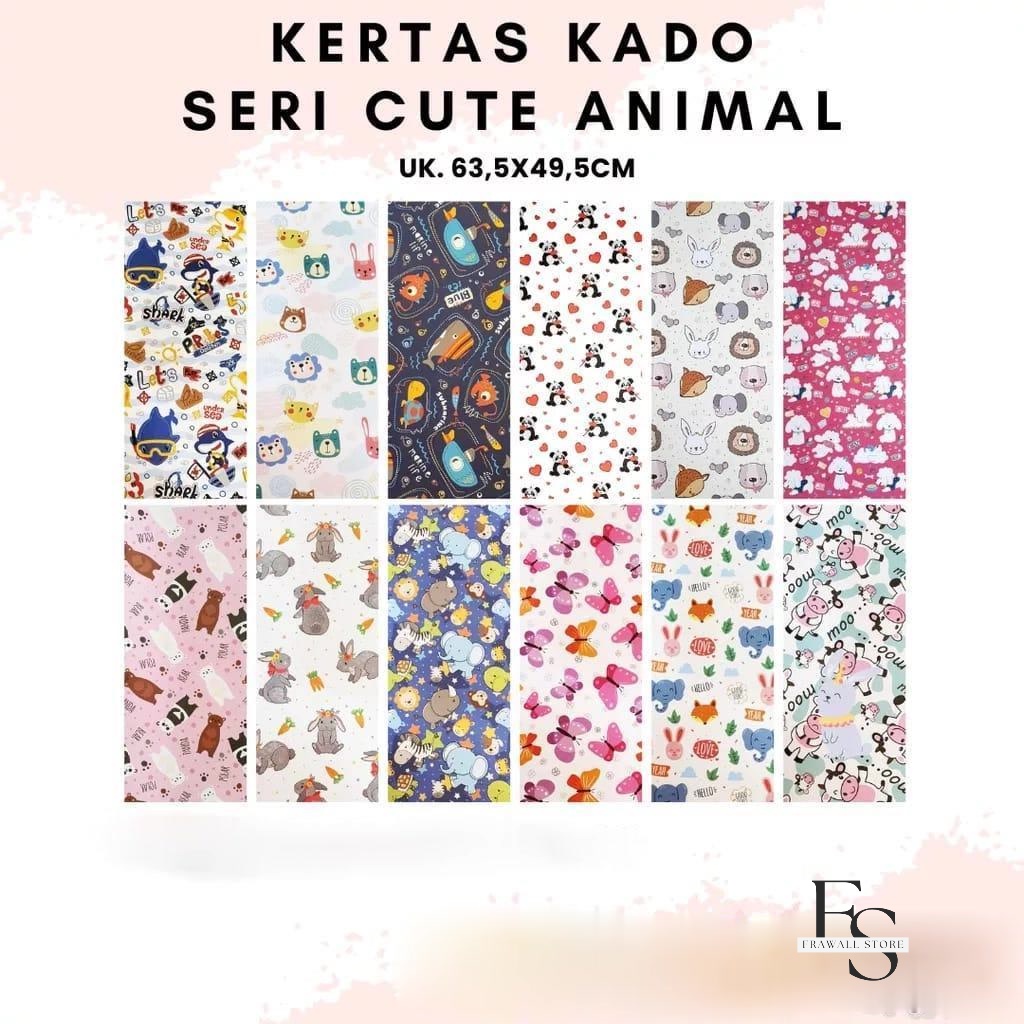 

Kertas Kado Sansan Wawa Motif Animal Isi 20 Lembar