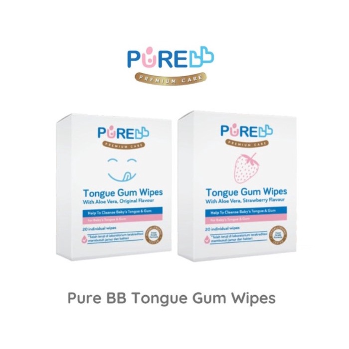 PUREBB Baby Tongue Gum 20's Wipes - Tisu Basah Gusi &amp; Lidah Bayi