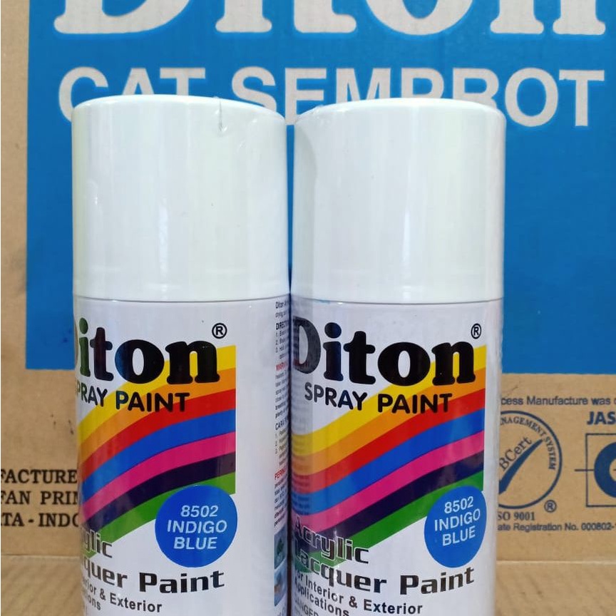 SOLID COLOURS DITON Spray Paint Acrylic Lacquer Paint Pilox Pilok Cat Semprot - 8502 INDIGO BLUE / BIRU MUDA / BIRU NILA (300cc / 300ml)