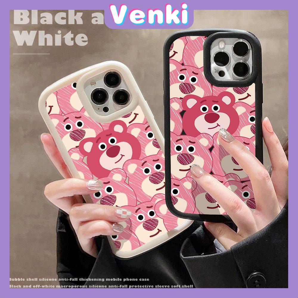 VENKI - For iPhone 11 iPhone Case Matte TPU Soft Case Black Beige Shockproof Protection Camera Strawberry and Bear Compatible with iPhone14 13 Pro max 12 Pro Max xr xs max 7 8Plus