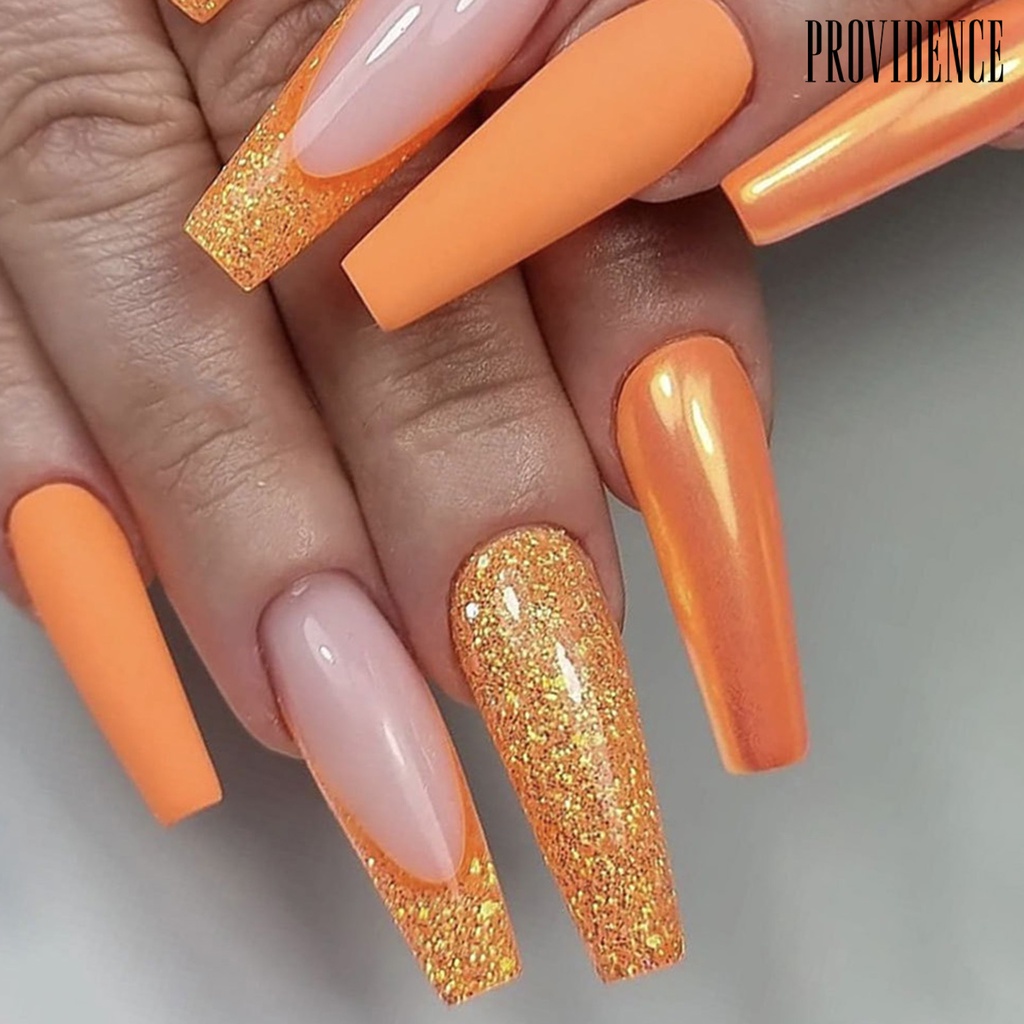Providence 24Pcs Cetakan Kuku Tahan Lama Mudah Pasta Tidak Teratur Multi-Berbentuk Bening DIY Kotak Manicure Kuku Palsu Ekstensi Lem Salon Kuku Digunakan