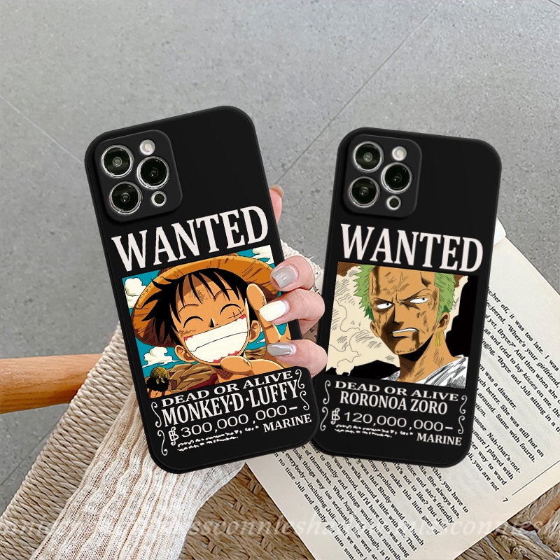 One Piece Case Pola Samping Merek Trendi Kompatibel Untuk iPhone 7Plus 11 14 13 12 Pro Max XR 7 6S 8 6 Plus X XS Max SE 2020 Kartun Lucu Anime Tpu Lembut Tepi Lurus Penutup Belakang