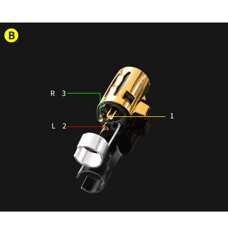 Vivi HiFi Adaptor XLR Male Female Colokan High-end Lapis Emas Atau Rhodium 3Pin XLR Konektor Rumah Serat Karbon