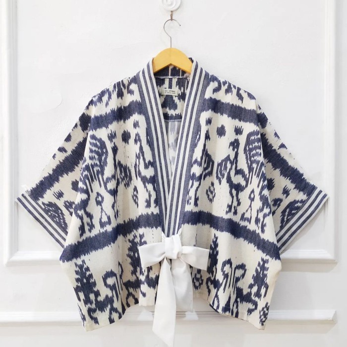 blouse tenun/kimono tenun etnik kombinasi/baju tenun wanita premium