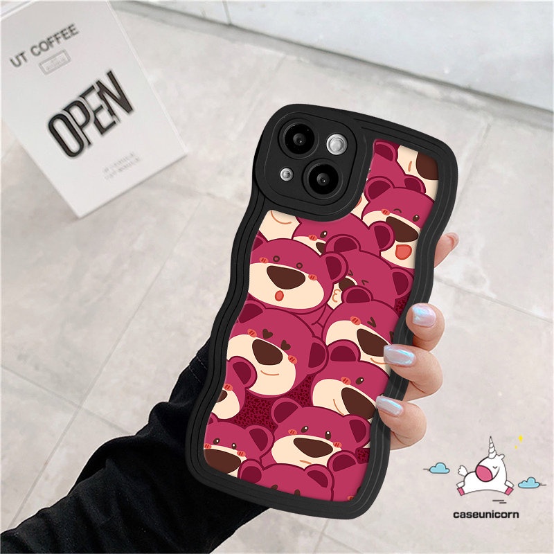 Casing Manyo Kartun Untuk Redmi Note 10s 11s 9s 8 9 11 10 Pro Redmi 12C 10 10A 10C A1 9A 9T 9C A1+POCO M3 X3 NFC Pro Mi 11T Pro Soft Tpu Cute Strawberry Bear Wavy Edge Sarung